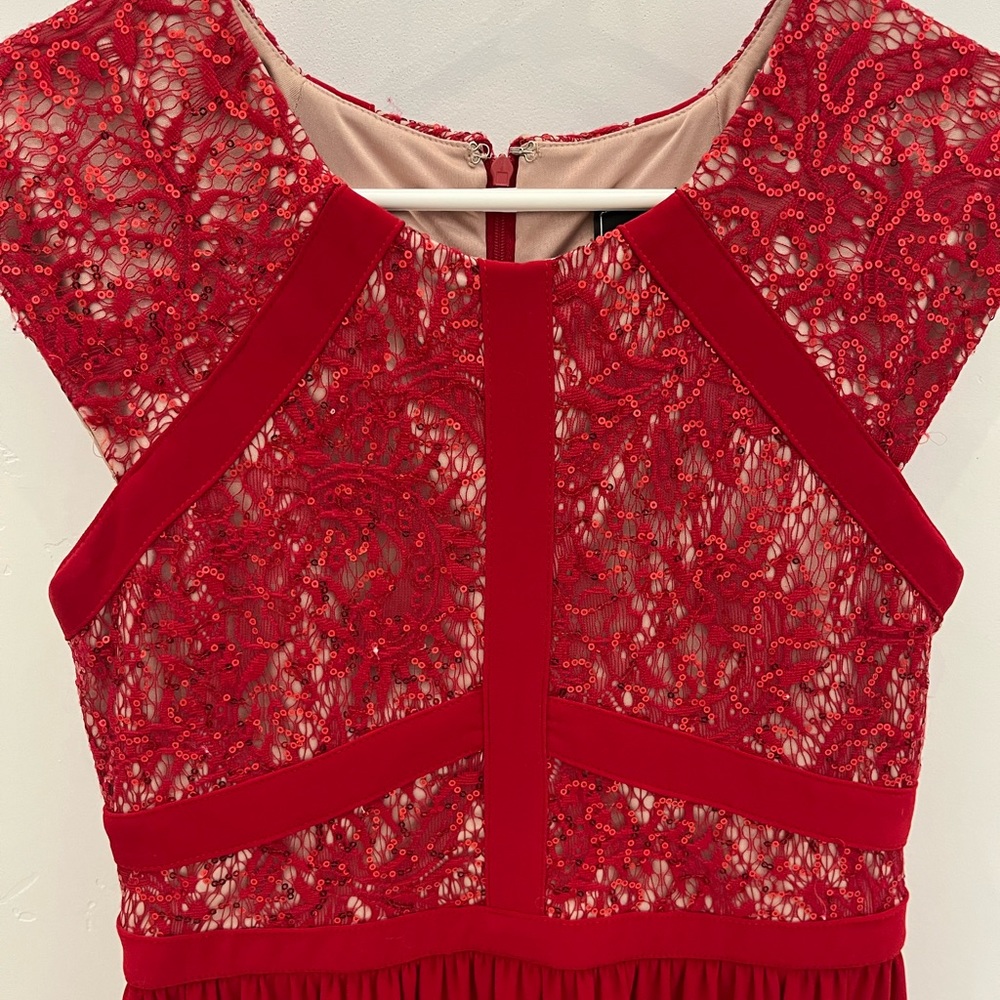 Red sequin dress